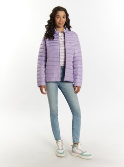 Artikelbild Damen Leicht wattierte Jacke von MyMo in lila gestreift