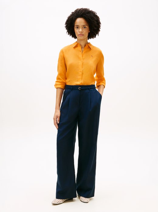 Damen Leinen-Hemdbluse