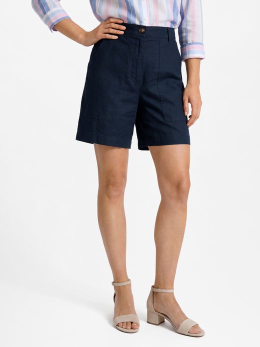 Damen Leinen-Mix-Bermuda