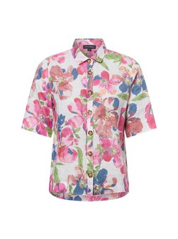 Artikelbild Damen Leinenbluse von Franco Callegari in rosa weiß gemustert
