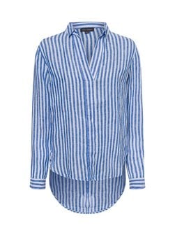 Artikelbild Damen Leinenbluse von Franco Callegari in weiß blau gestreift