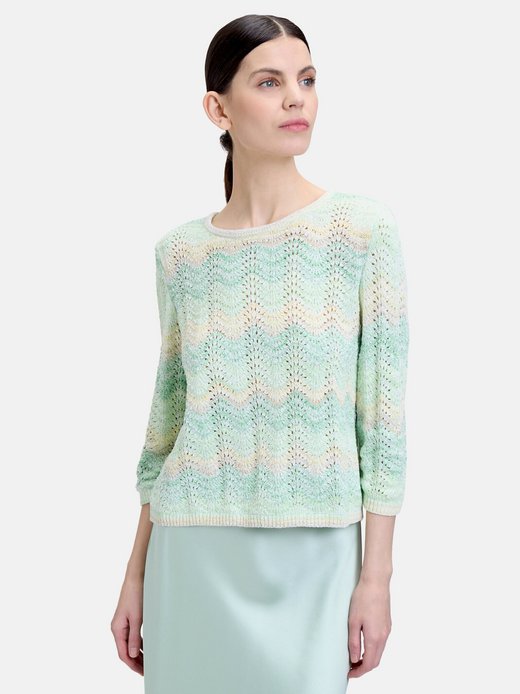 Damen Lochstrick-Pullover