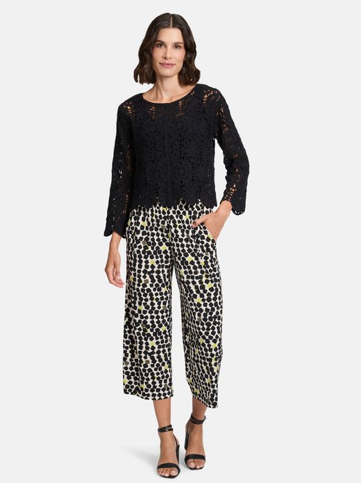 Damen Lochstrick-Pullover
