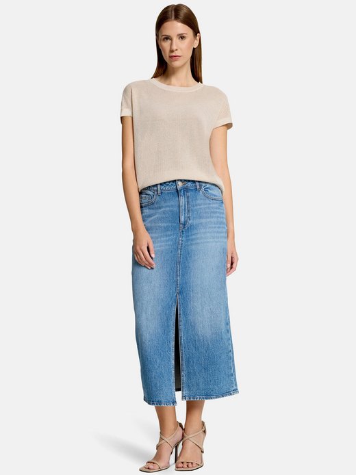 Damen Lochstrick-Pullover