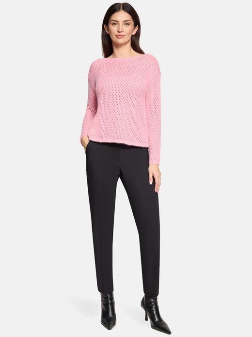 Damen Lochstrick-Pullover