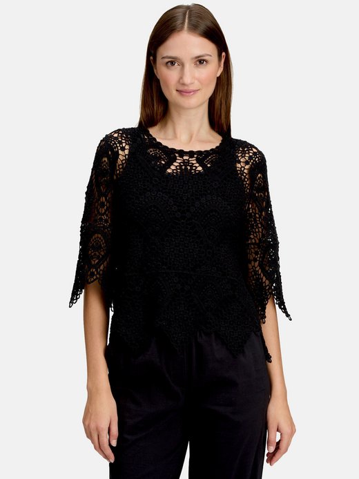 Damen Lochstrick-Pullover