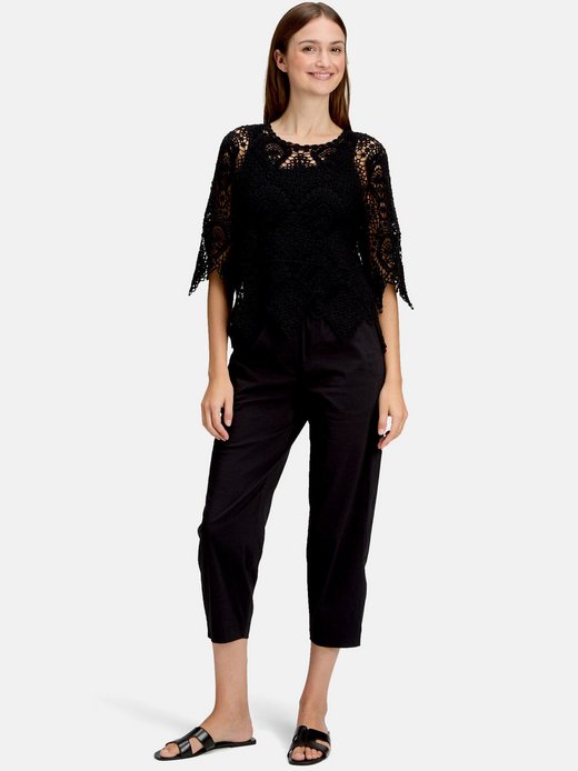 Damen Lochstrick-Pullover