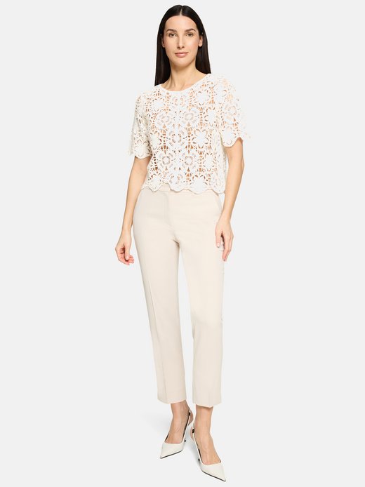 Damen Lochstrick-Pullover