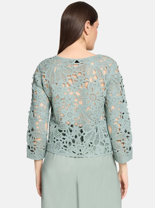 Damen Lochstrick-Pullover