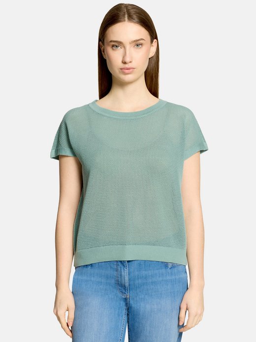 Damen Lochstrick-Pullover