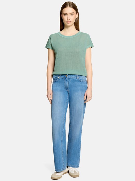 Damen Lochstrick-Pullover