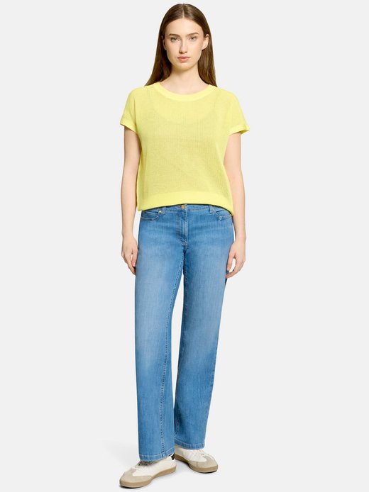 Damen Lochstrick-Pullover