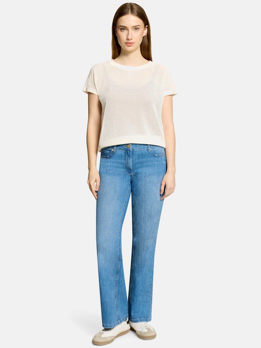 Damen Lochstrick-Pullover