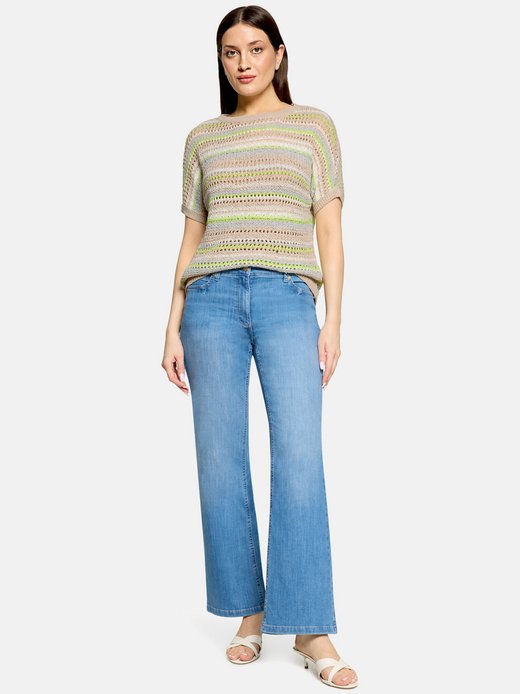 Damen Lochstrick-Pullover