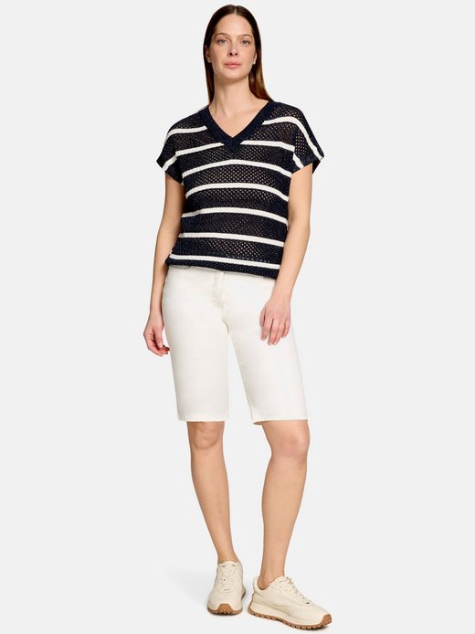 Damen Lochstrick-Pullover