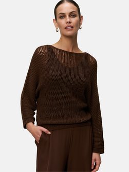 Artikelbild Damen Lochstrick-Pullover von zero in braun uni