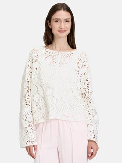 Damen Lochstrick-Pullover