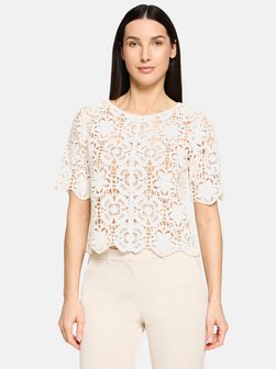 Damen Lochstrick-Pullover