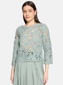 Damen Lochstrick-Pullover