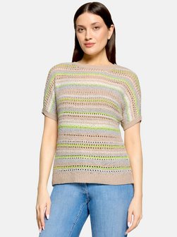 Damen Lochstrick-Pullover