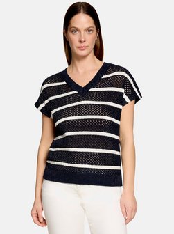 Damen Lochstrick-Pullover