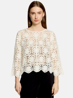 Damen Lochstrick-Pullover