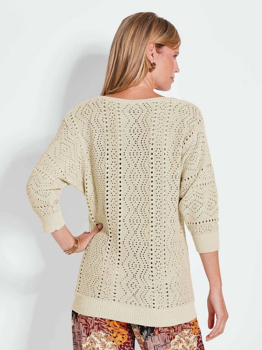 Damen Lochstrickpullover