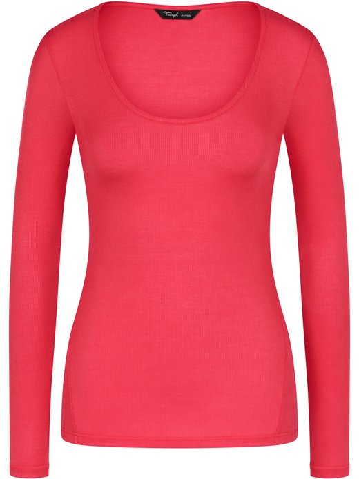 Damen Longsleeve  -  Beauty Layers Top Scoop Neck