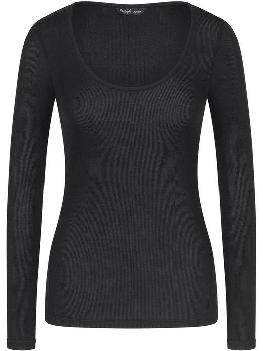 Damen Longsleeve  -  Beauty Layers Top Scoop Neck