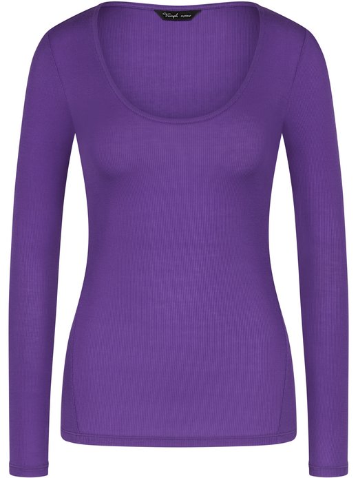 Damen Longsleeve  -  Beauty Layers Top Scoop Neck