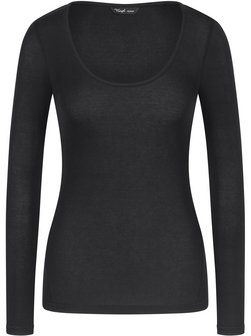 Damen Longsleeve  -  Beauty Layers Top Scoop Neck