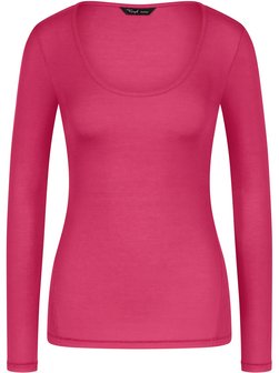 Damen Longsleeve  -  Beauty Layers Top Scoop Neck