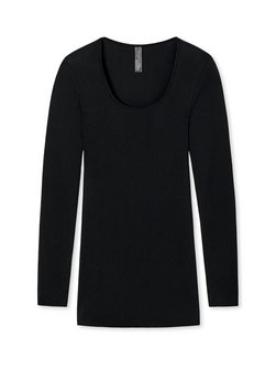 Artikelbild Damen Longsleeve  -  Feinripp - Luxury von Schiesser in schwarz uni