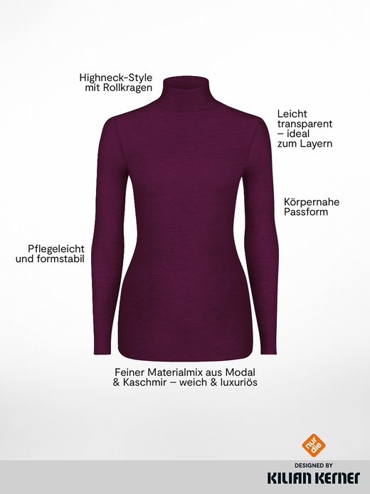 Damen Longsleeve mit Kaschmir -  NUR DIE x KILIAN KERNER