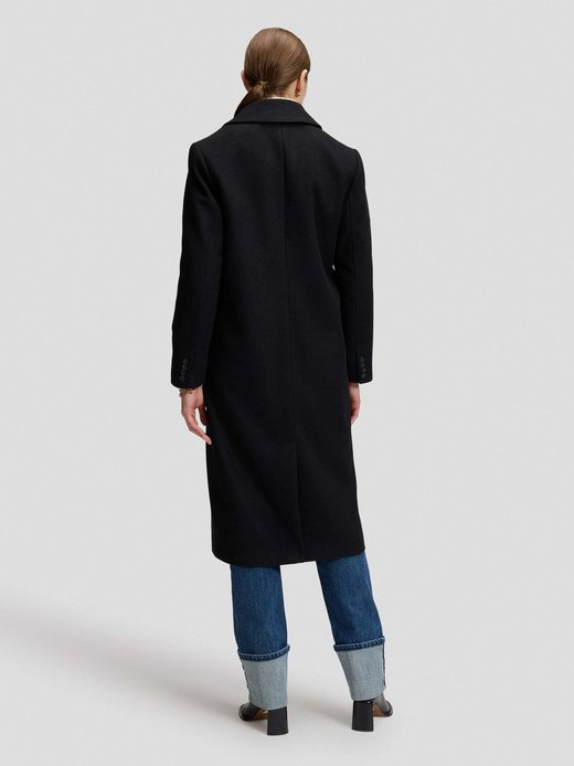 Damen Mantel mit Wollanteil - Long Wool