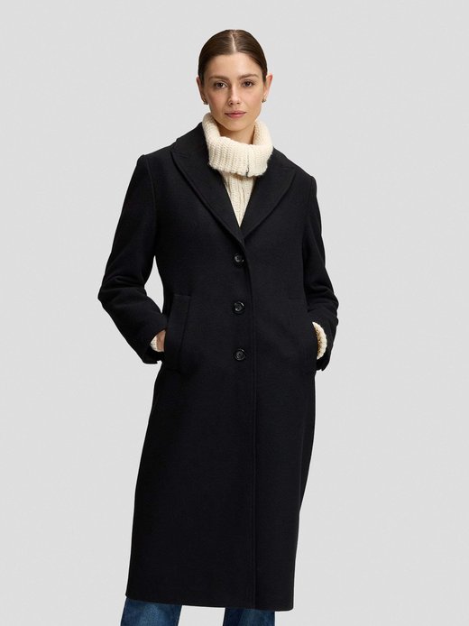 Damen Mantel mit Wollanteil - Long Wool