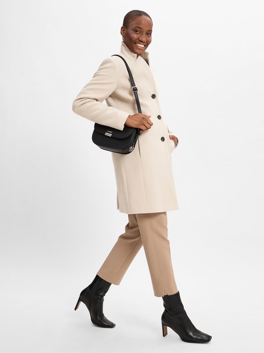 Comma Trenchcoat Popeline Damen Comma Mantel Schwarz Kurzmantel