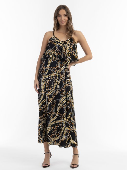 Damen Maxikleid mit Allover-Print
