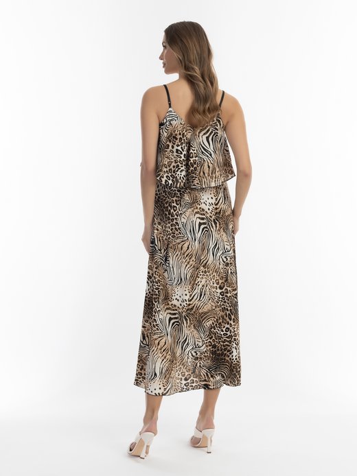 Damen Maxikleid mit Animal-Print