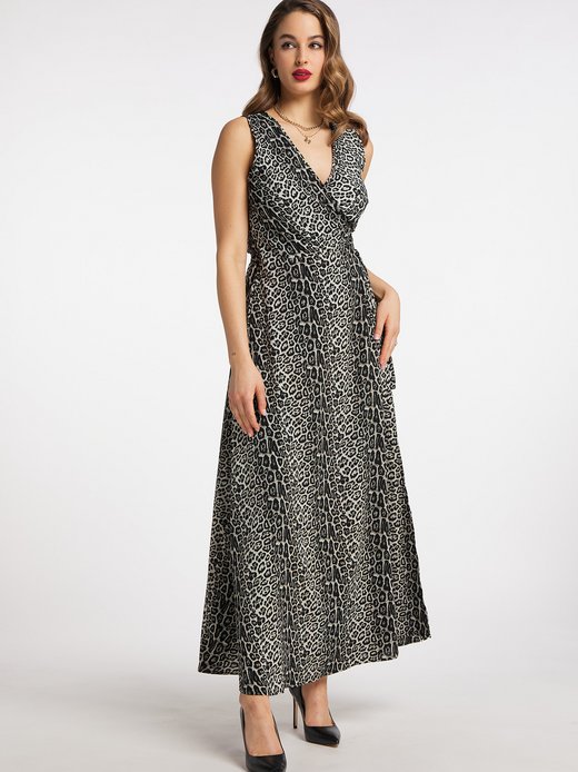 Damen Maxikleid mit Leoprint