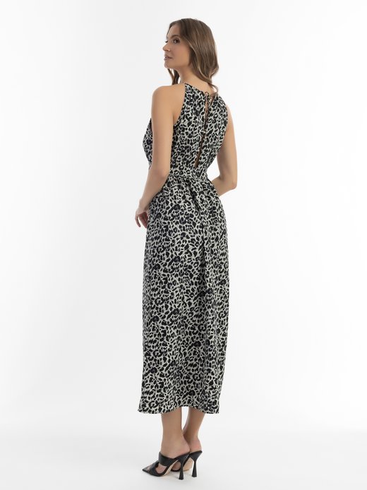 Damen Maxikleid mit Leoprint