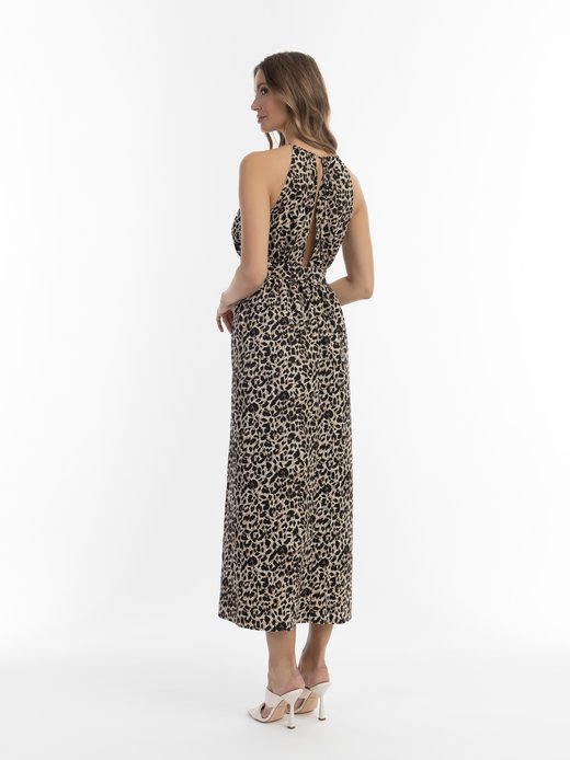 Damen Maxikleid mit Leoprint