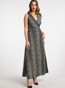 Damen Maxikleid mit Leoprint