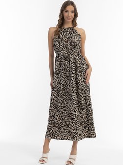 Damen Maxikleid mit Leoprint