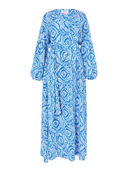 Artikelbild Damen Maxikleid mit Print von IZIA in blau gemustert