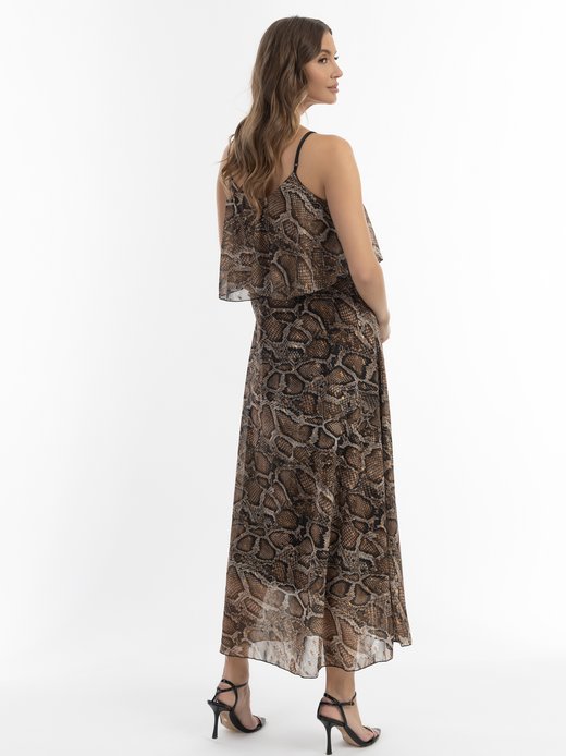 Damen Maxikleid mit Schlangen-Print