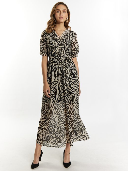 Damen Maxikleid mit Zebra-Print