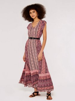 Artikelbild Damen Maxikleid von Apricot in rosa gemustert