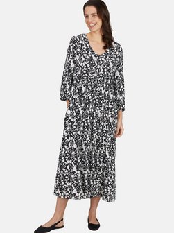 Artikelbild Damen Maxikleid von White Label in schwarz bedruckt