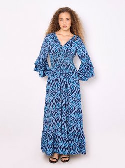 Artikelbild Damen Maxikleid von Apricot in blau gemustert